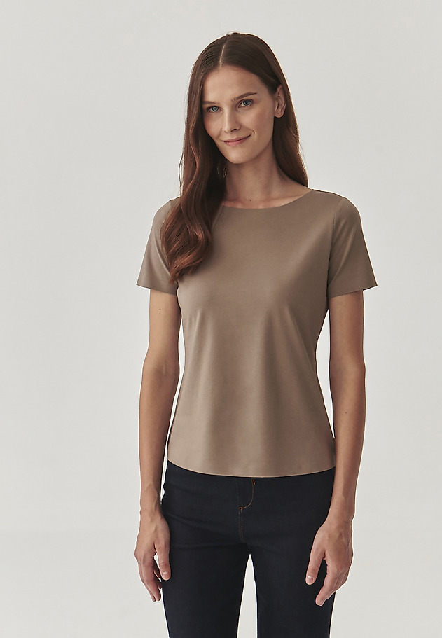 LADIES’ BLOUSE WITH SEAMLESS FINISH - MIKAJA LADIES’ BLOUSE WITH SEAMLESS FINISH - MIKAJA BEIGE 3