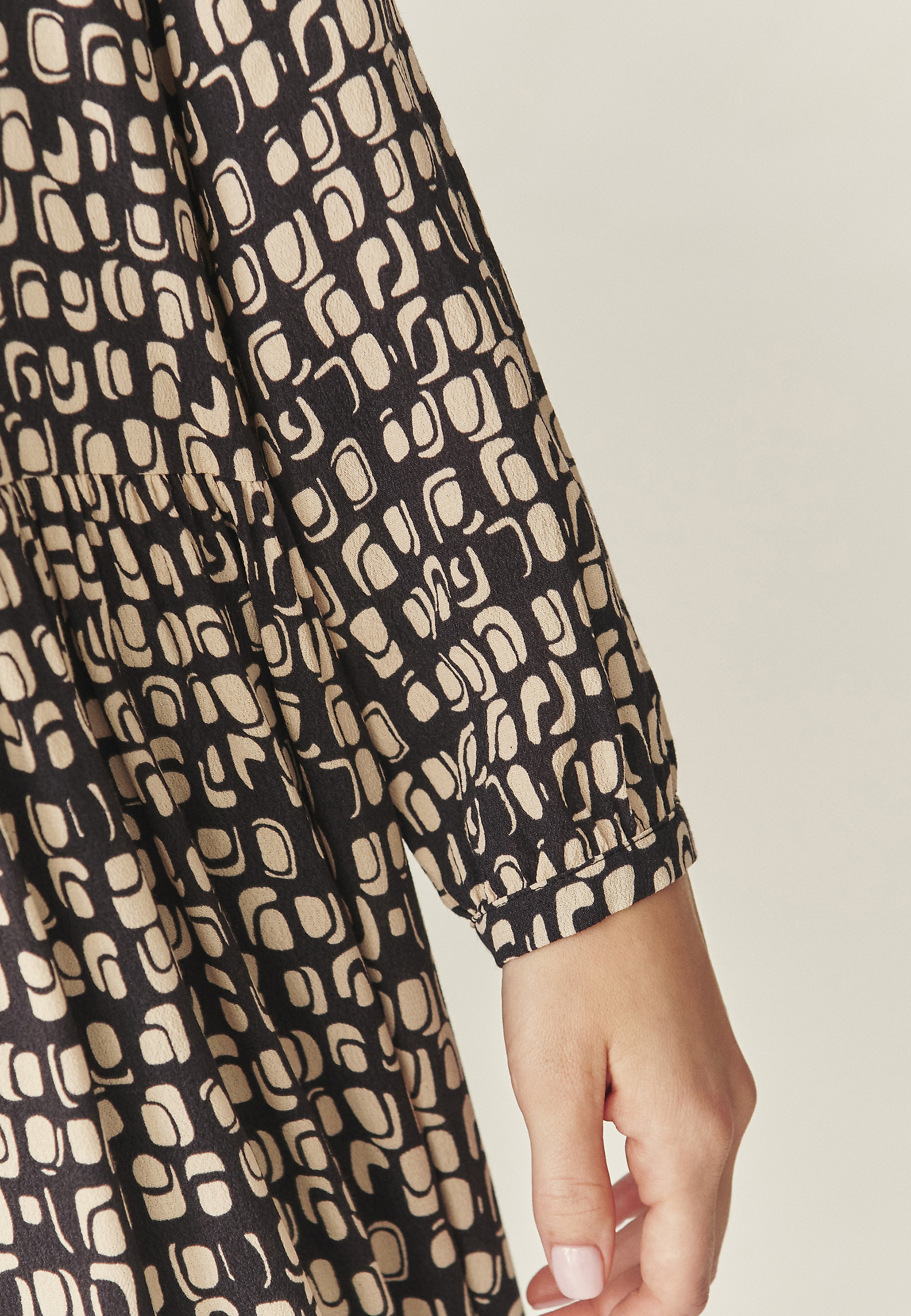 VISCOSE DRESS WITH ORIGINAL DESIGN - MARLI VISCOSE DRESS WITH ORIGINAL DESIGN - MARLI BROWN 117744