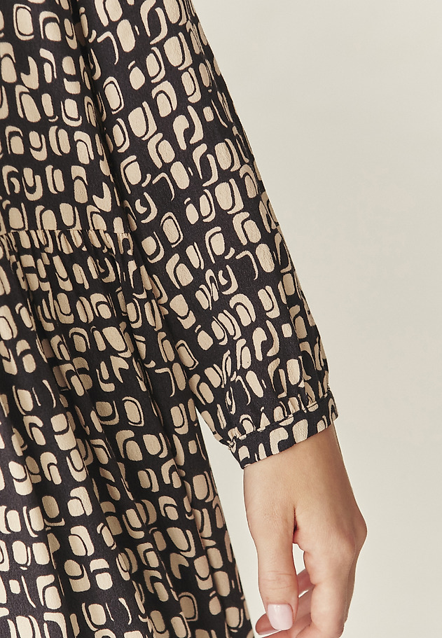 VISCOSE DRESS WITH ORIGINAL DESIGN - MARLI VISCOSE DRESS WITH ORIGINAL DESIGN - MARLI BROWN 5