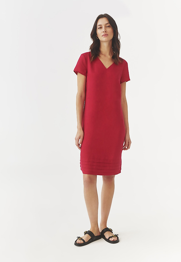 LADIES’ LINEN DRESS WITH SHORT SLEEVES - TWIGA LADIES’ LINEN DRESS WITH SHORT SLEEVES - TWIGA PINK 2