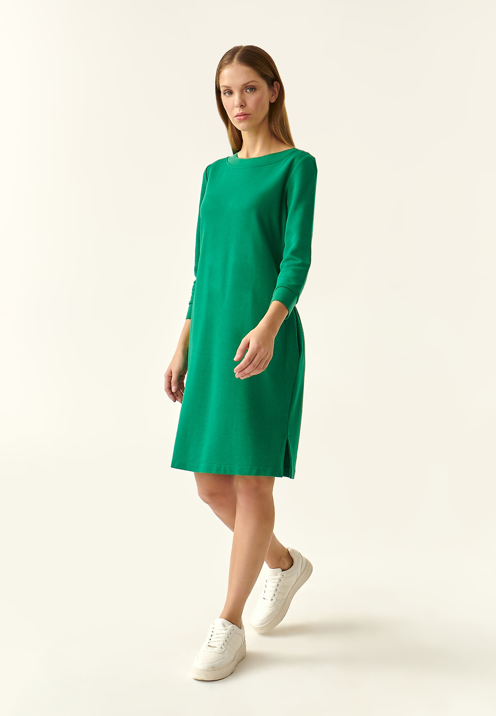 3/4 SLEEVE KNITWEAR DRESS NISOTO 3/4 SLEEVE KNITWEAR DRESS NISOTO GREEN 86498
