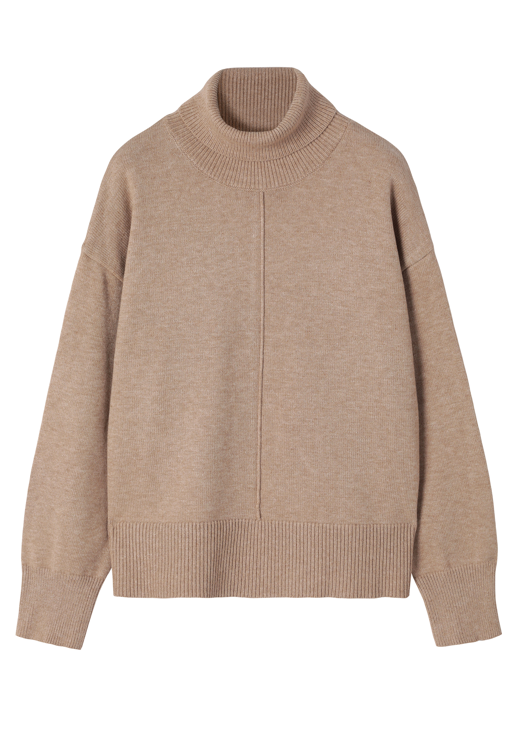 OHLAPEN PULOVER Z VISOKIM OVRATNIKOM - AKEMI BEŽ 2