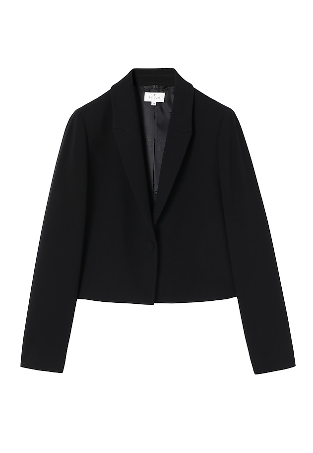 SHORT FABRIC BLAZER WITH MODERN CUT - RENETA 1 SHORT FABRIC BLAZER WITH MODERN CUT - RENETA 1 CZARNY 5