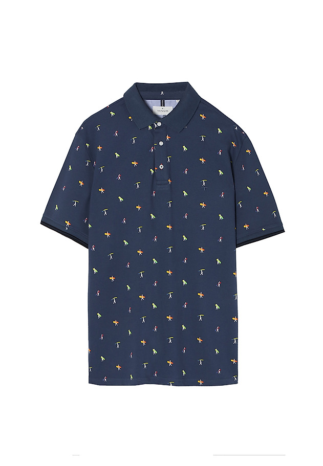 MEN'S COTTON POLO SHIRT JAY 8 MEN'S COTTON POLO SHIRT JAY 8 NAVY BLUE 5