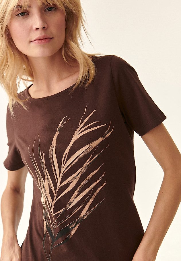T-SHIRT DAMSKI Z BAWEŁNY MIKAJANA 2 T-SHIRT DAMSKI Z BAWEŁNY MIKAJANA 2 BRĄZOWY 5