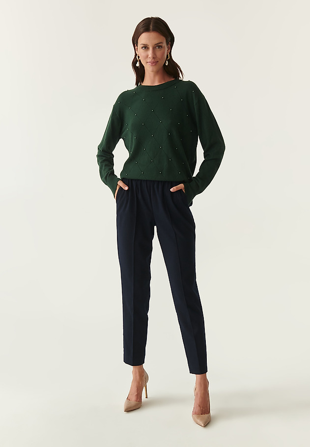 LADIES' LIGHTWEIGHT SWEATER WITH PEARLS AZJAKI LADIES' LIGHTWEIGHT SWEATER WITH PEARLS AZJAKI GREEN 4
