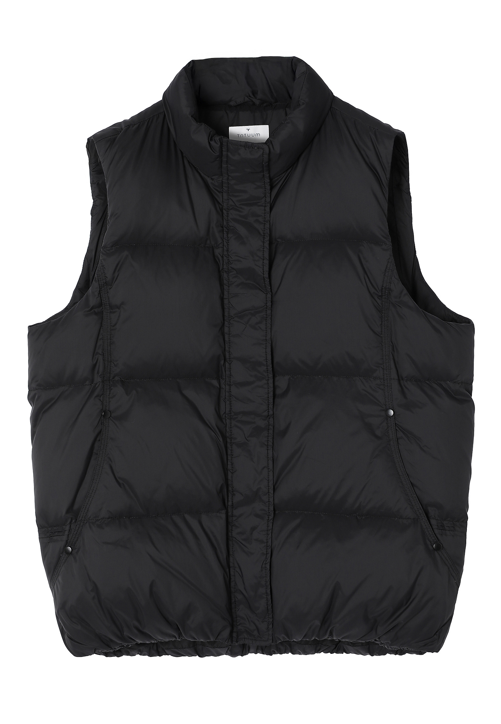 DOWN VEST WITH ELASTIC FINISH - SAWA DOWN VEST WITH ELASTIC FINISH - SAWA BLACK 114999