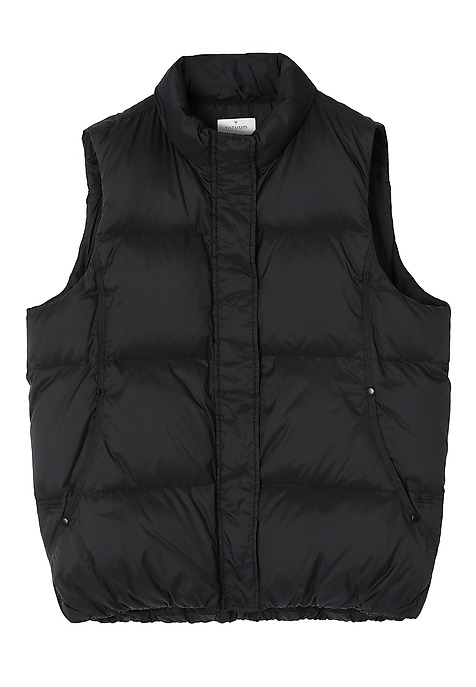 DOWN VEST WITH ELASTIC FINISH - SAWA BLACK 2