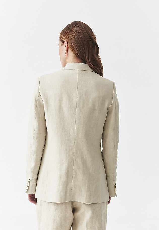 LOOSE-FITTING LINEN BLAZER - MEKO LOOSE-FITTING LINEN BLAZER - MEKO BEŻOWY 2