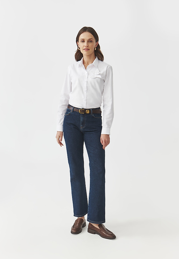 COTTON SHIRT WITH SPATIAL FLOWER — SUSAN COTTON SHIRT WITH SPATIAL FLOWER — SUSAN BIAŁY 3