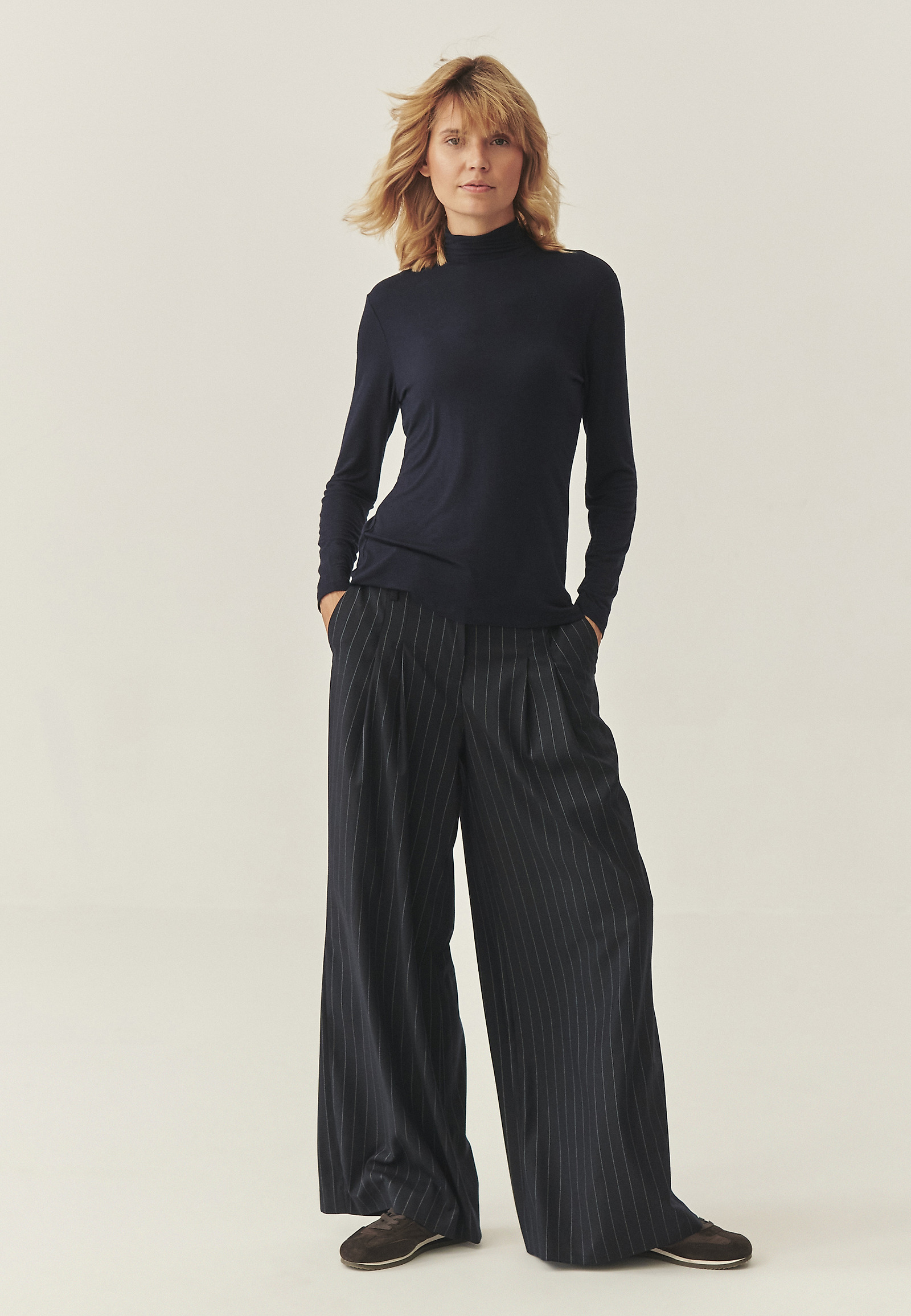 LIGHTWEIGHT GOLF SHIRT WITH CASHMERE AND LENZING™ ECOVERO™ VISCOSE - GREENWICH LIGHTWEIGHT GOLF SHIRT WITH CASHMERE AND LENZING™ ECOVERO™ VISCOSE - GREENWICH NAVY BLUE 117715
