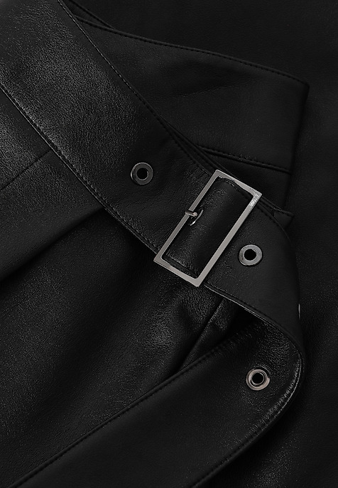 IMITATION LEATHER MIDI SKIRT - SKINO 1 BLACK 2