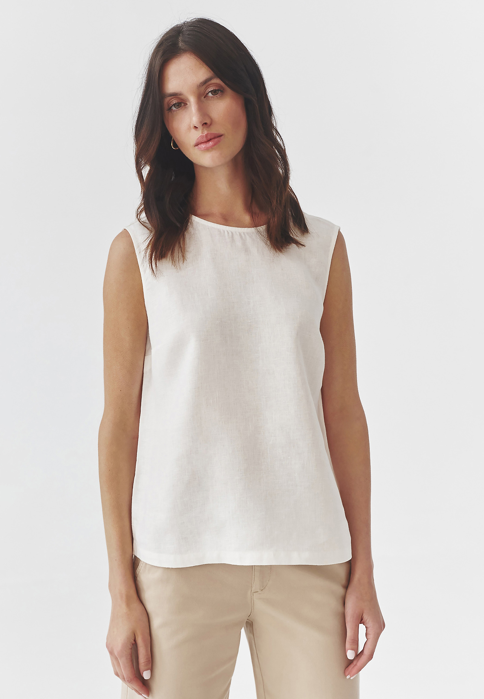 CLASSIC LADIES’ SLEEVELESS BLOUSE - GERDI CLASSIC LADIES’ SLEEVELESS BLOUSE - GERDI ECRU 97188