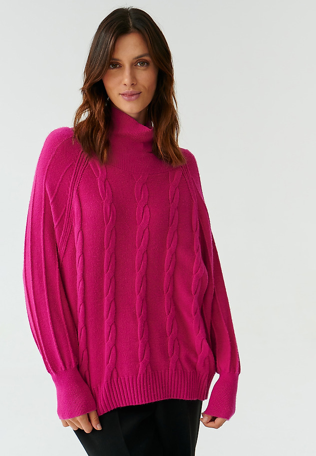 TEXTURED LADIES’ SWEATER WITH A TURTLENECK MEDUZA TEXTURED LADIES’ SWEATER WITH A TURTLENECK MEDUZA PINK 3