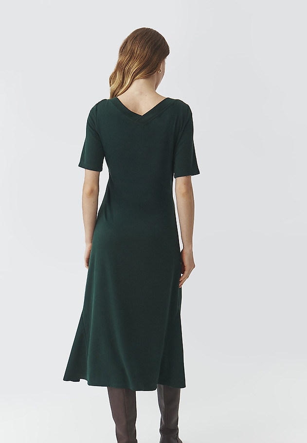 KNITTED MIDI DRESS WITH SHORT SLEEVES — ARIA 1 KNITTED MIDI DRESS WITH SHORT SLEEVES — ARIA 1 ZIELONY 4