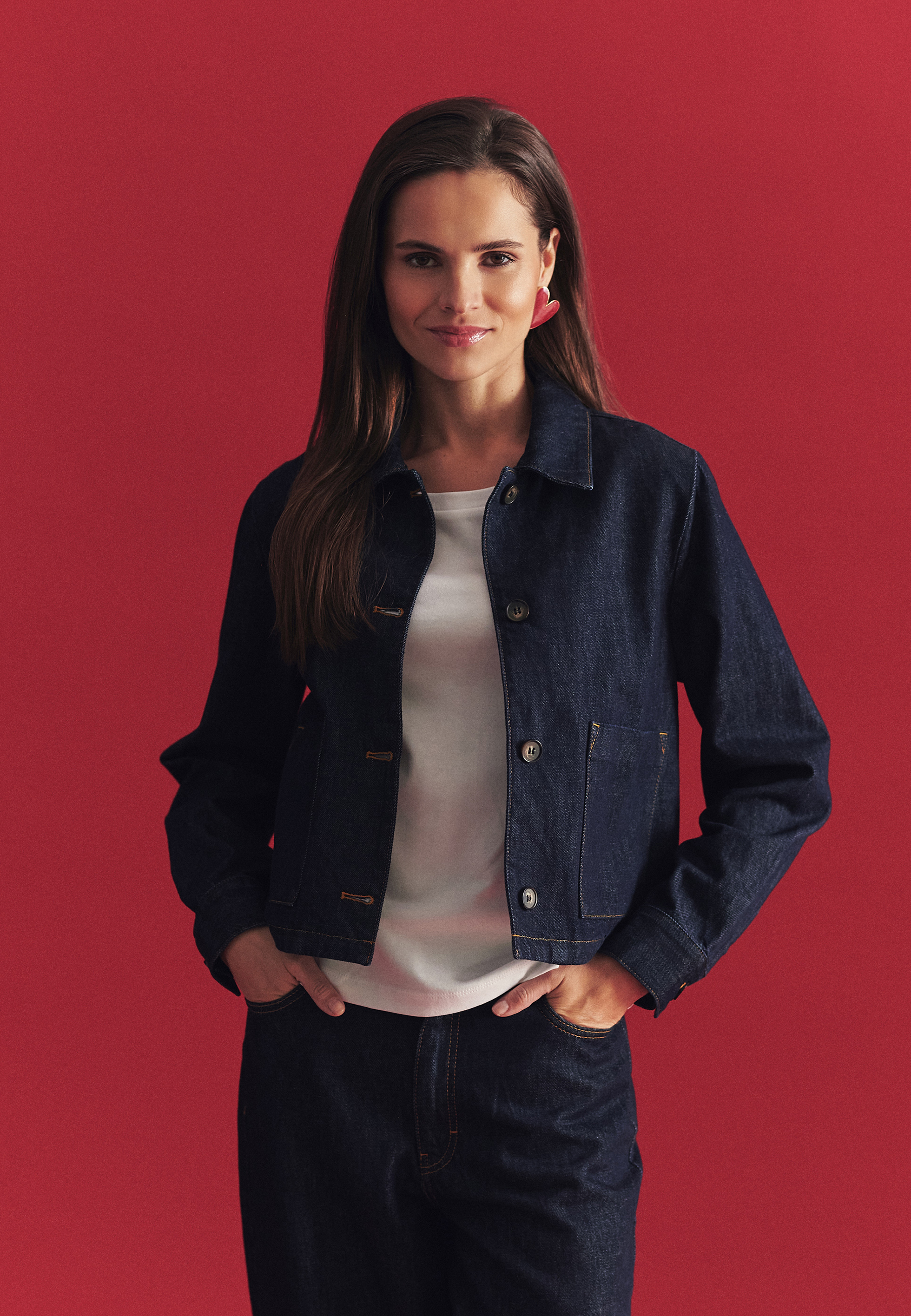 DENIMOWA KURTKA O PUDEŁKOWYM KROJU - BOXA GRANATOWY 2