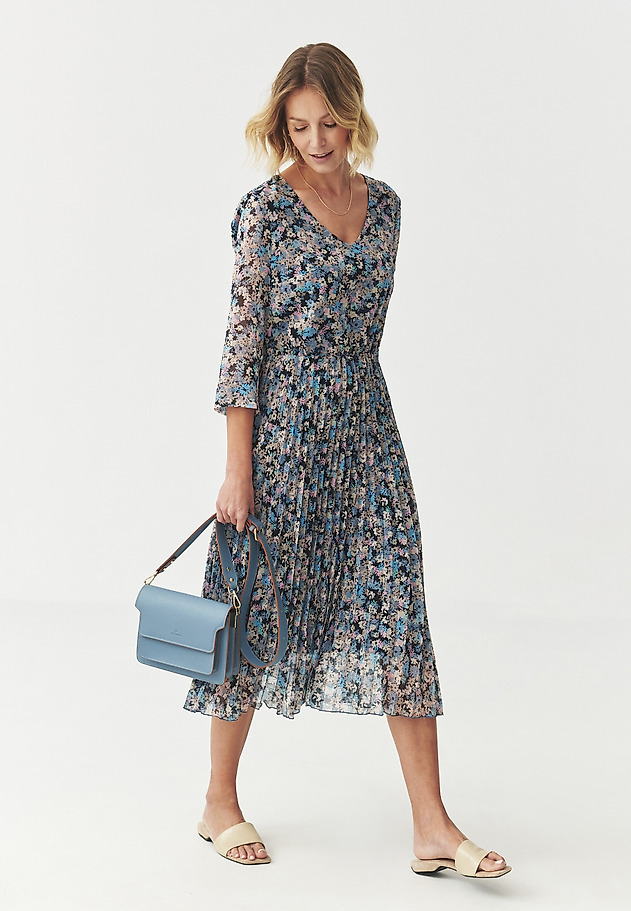 PLEATED FLORAL MIDI DRESS — SIERRA PLEATED FLORAL MIDI DRESS — SIERRA MULTIKOLOR 2