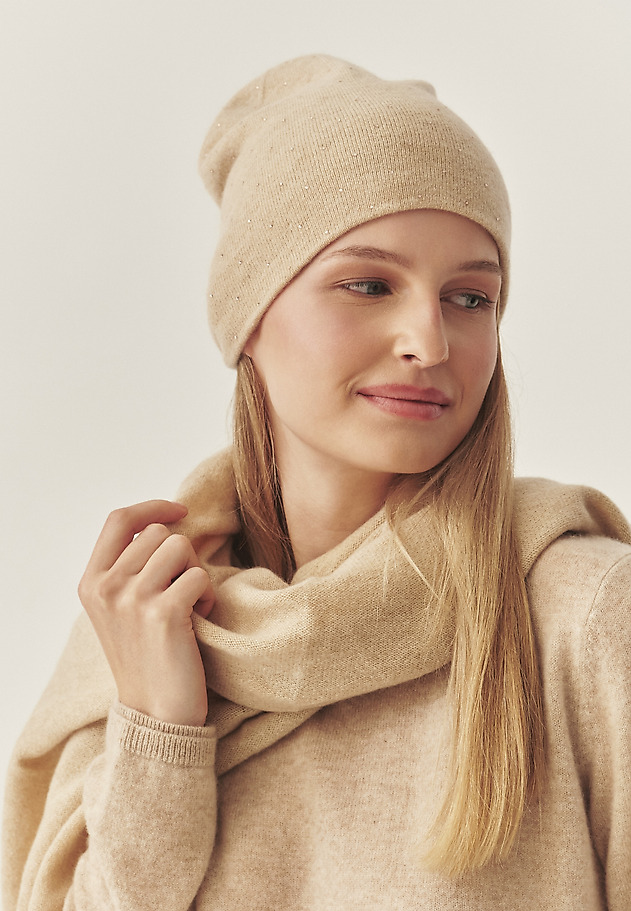 WOOL AND CASHMERE SCARF - BIDER 1 WOOL AND CASHMERE SCARF - BIDER 1 BEIGE 1