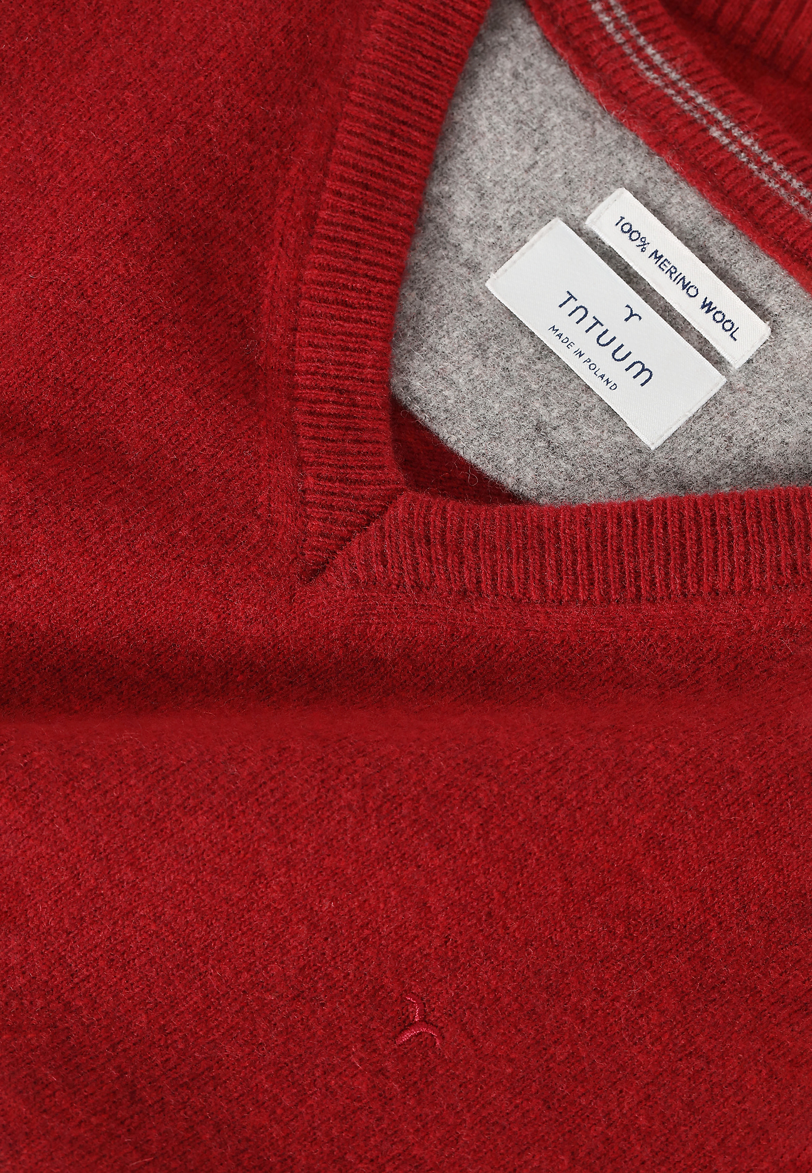 WEŁNIANY SWETER MĘSKI MARK 1 WEŁNIANY SWETER MĘSKI MARK 1 CZERWONY 83179