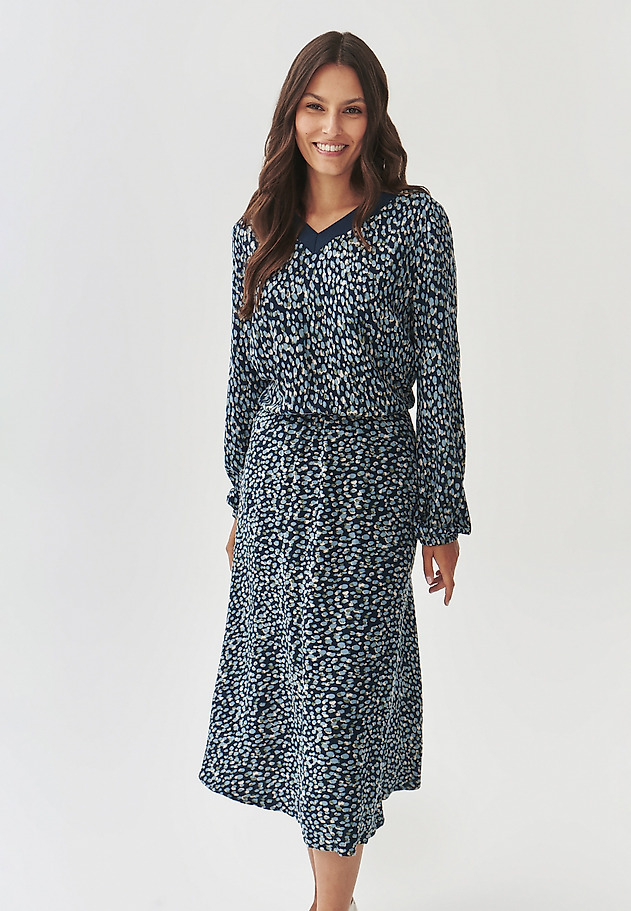 FABRIC DRESS WITH V-NECKLINE - SPLATI FABRIC DRESS WITH V-NECKLINE - SPLATI MULTIKOLOR 5