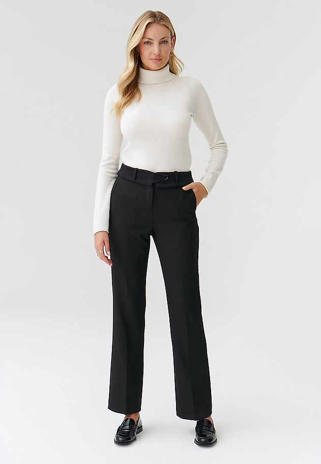 ELEGANT LADIES’ TROUSERS IN HERRINGBONE FABRIC LAURA ELEGANT LADIES’ TROUSERS IN HERRINGBONE FABRIC LAURA BLACK 3
