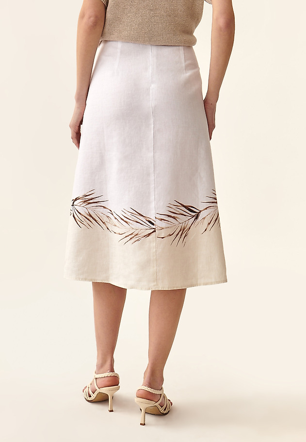 LADIES' LINEN FLARED SKIRT KIKO LADIES' LINEN FLARED SKIRT KIKO BIAŁY 4