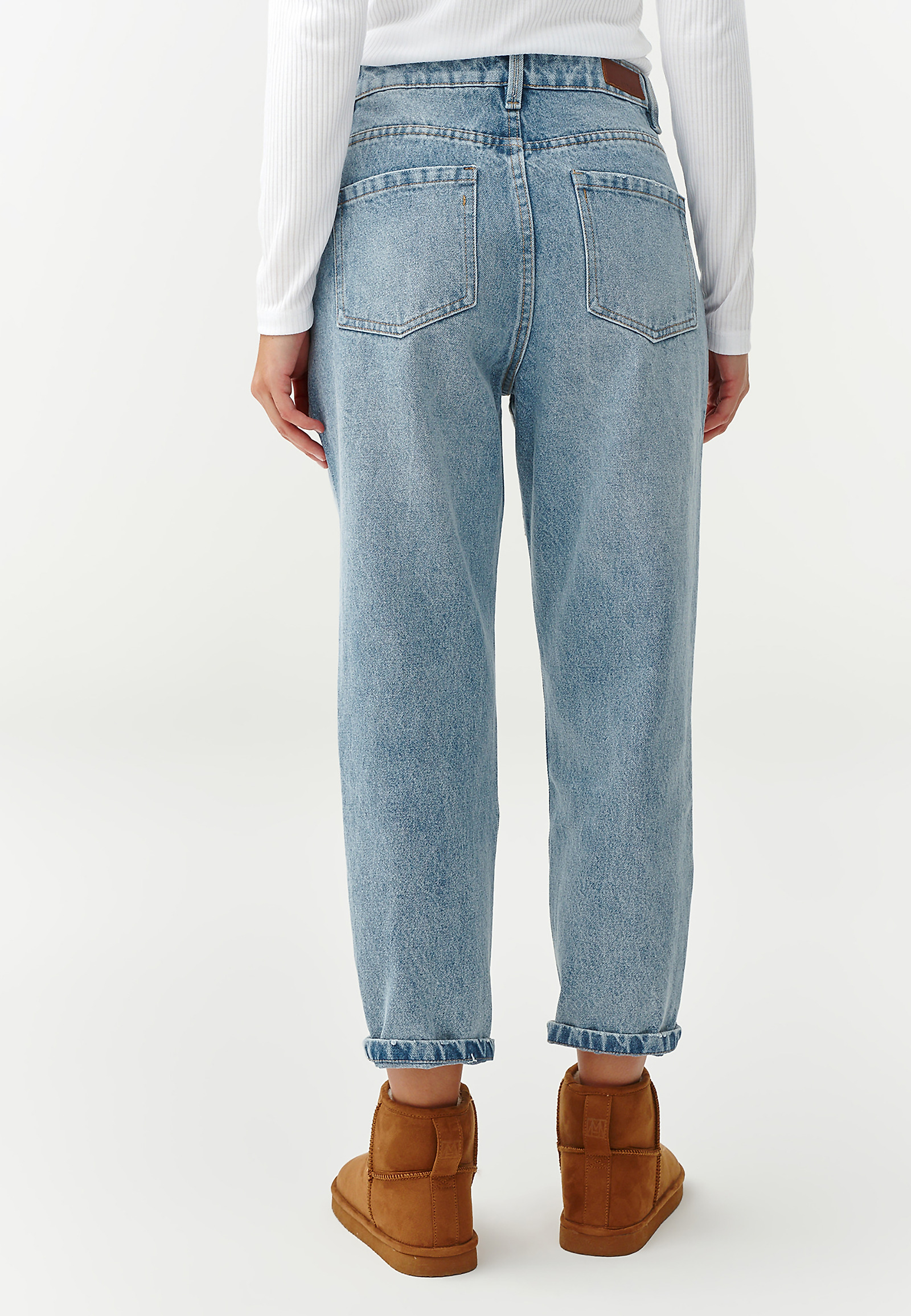 LADIES’ BOYFRIEND DENIM JEANS - BEZA LADIES’ BOYFRIEND DENIM JEANS - BEZA BLUE 94643