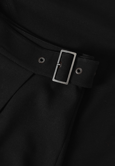 FABRIC MIDI SKIRT WITH ADJUSTABLE WAISTBAND — SKINO 1 BLACK 2