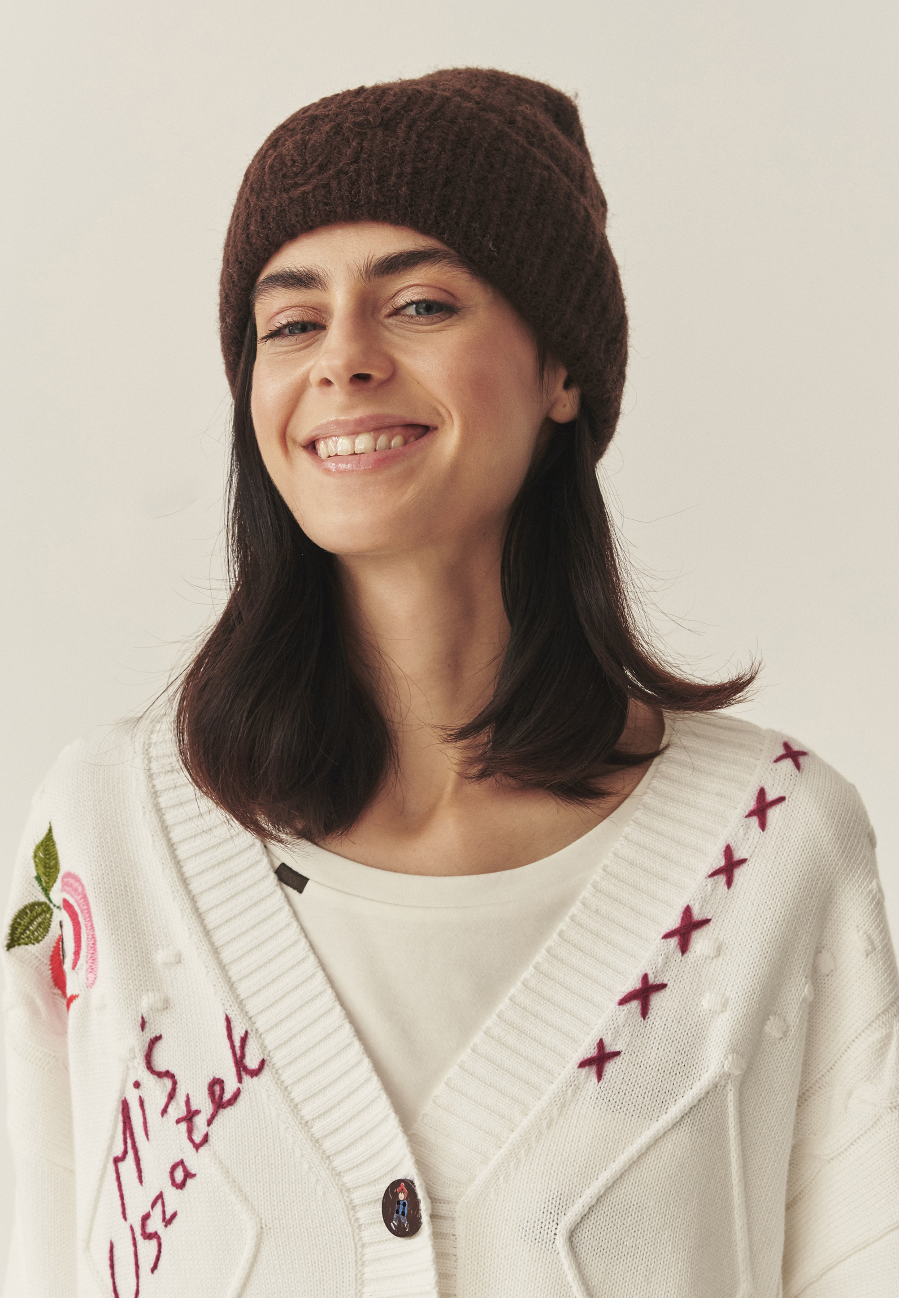 HAFTOWANY KARDIGAN Z BAWEŁNĄ - SLAVA BEŻOWY 2