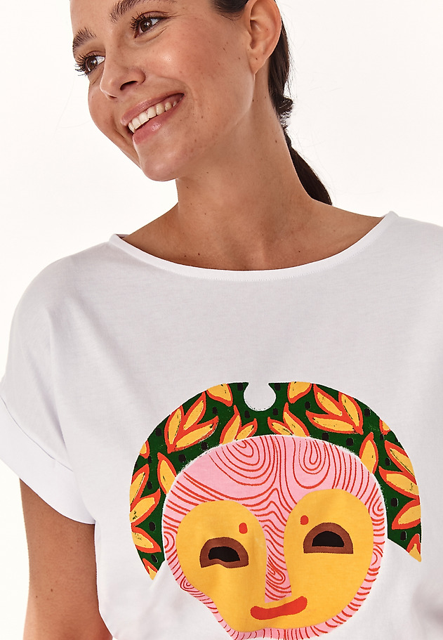 LADIES' COTTON T-SHIRT MAKI 1 LADIES' COTTON T-SHIRT MAKI 1 BIAŁY 2