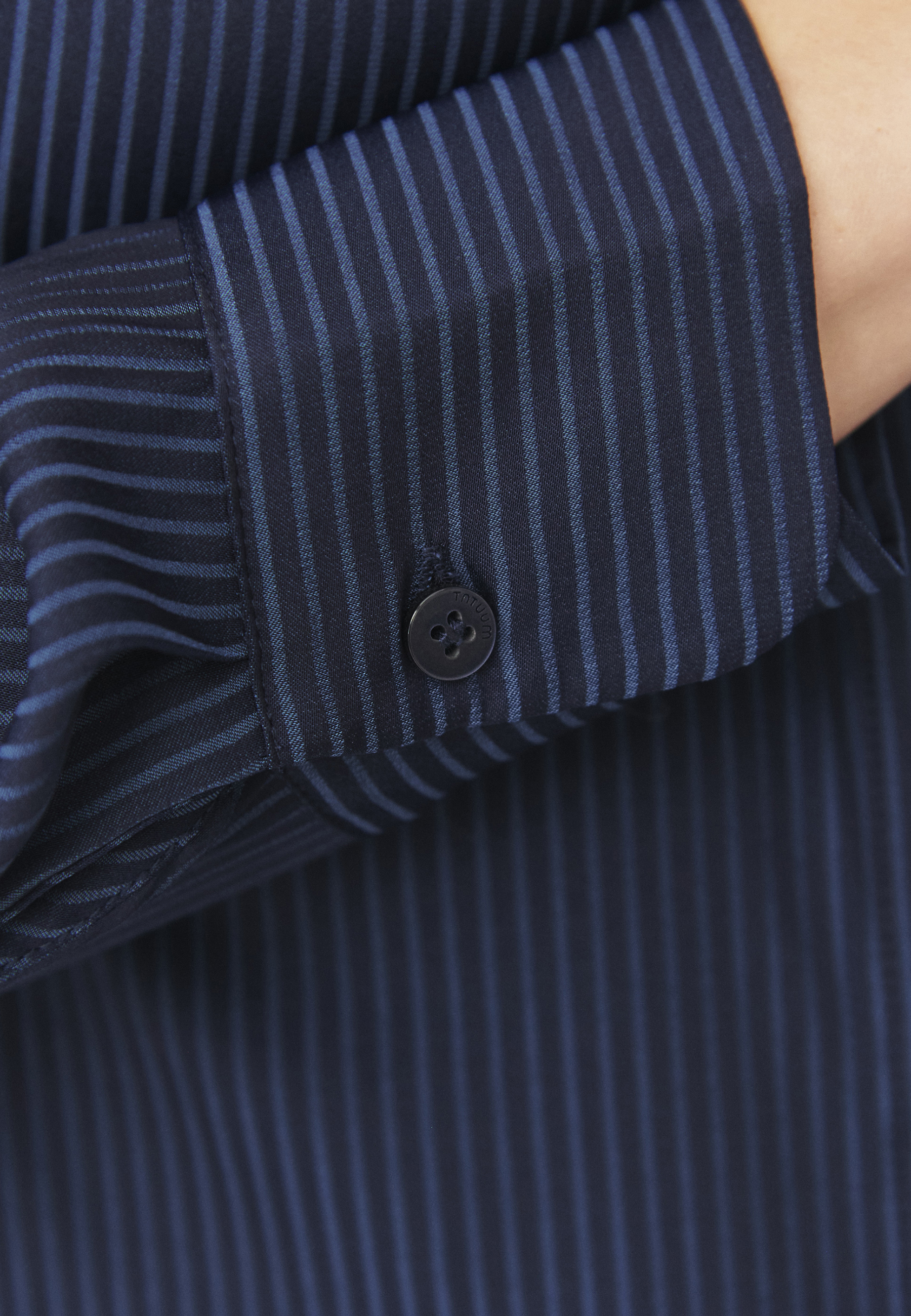 SATIN STRIPED SHIRT - NICOLE NAVY BLUE 2