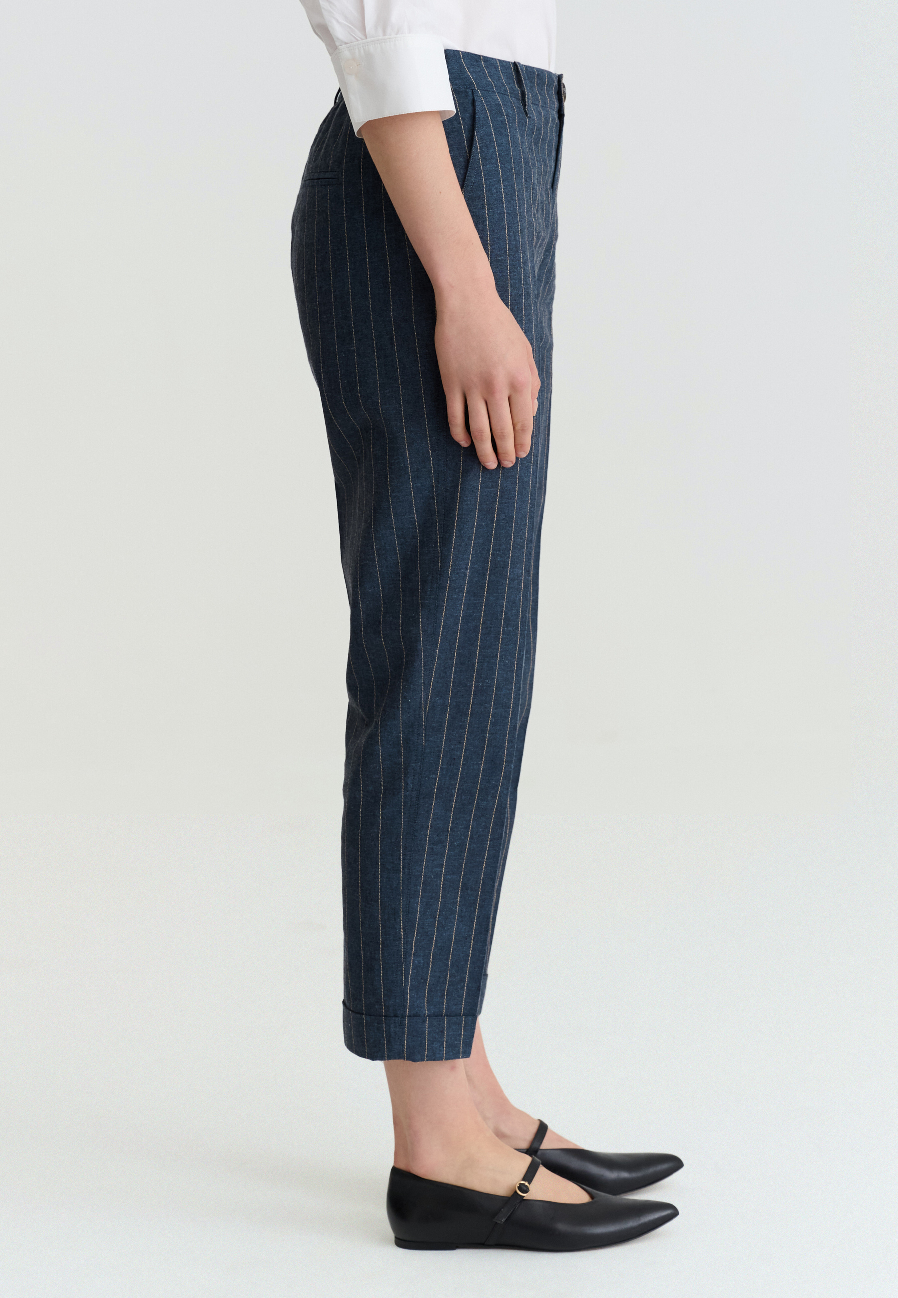 LINEN-BLEND TROUSERS - SEREMIO