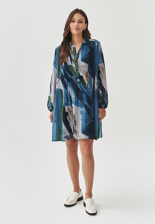 PATTERNED FABRIC SHIRT DRESS - ENNIS PATTERNED FABRIC SHIRT DRESS - ENNIS MULTIKOLOR 2