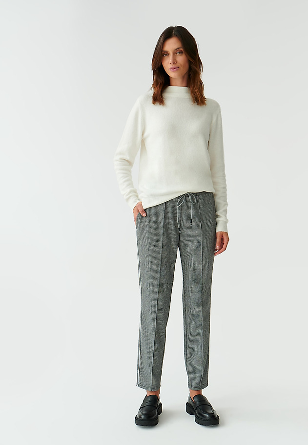 SPODNIE DAMSKIE DZIANINOWE W DROBNĄ KRATKĘ BIZO SPODNIE DAMSKIE DZIANINOWE W DROBNĄ KRATKĘ BIZO MULTIKOLOR 1