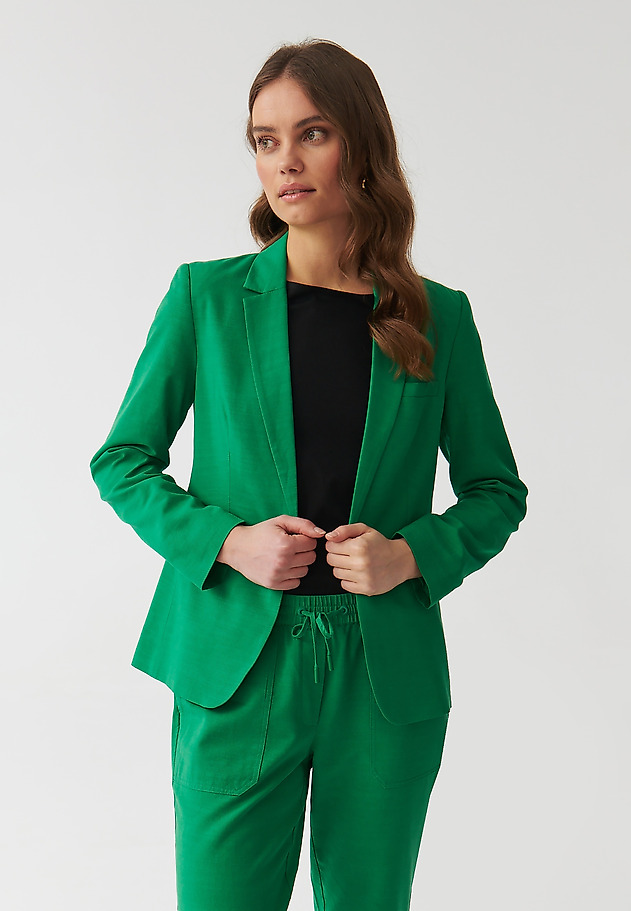 LADIES’ SINGLE-BREASTED BLAZER WITH LINING - AMALFINA 1 LADIES’ SINGLE-BREASTED BLAZER WITH LINING - AMALFINA 1 ZIELONY 5