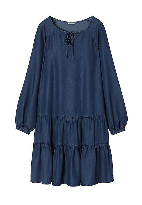 ROCHIE DE DAMĂ CU VOLANE MONO ALBASTRU 2