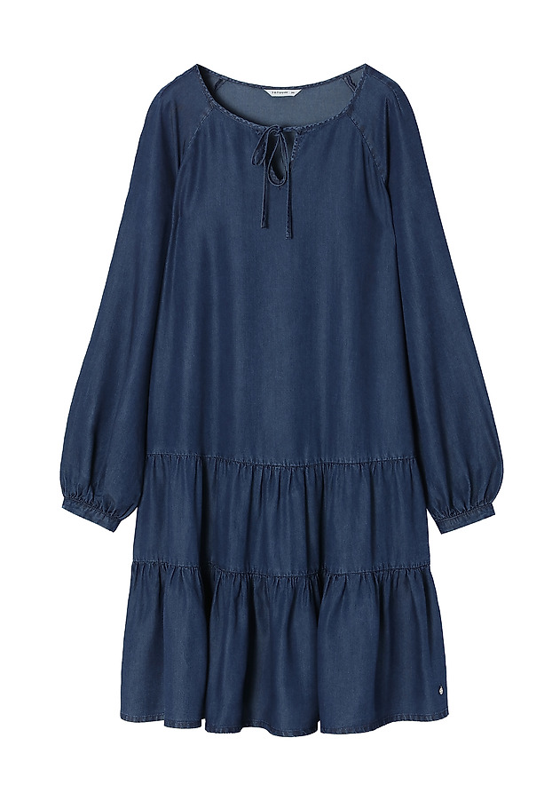 SUKIENKA DAMSKA Z FALBANAMI MONO SUKIENKA DAMSKA Z FALBANAMI MONO NIEBIESKI 6