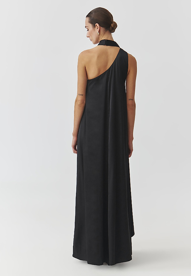 WOVEN SATIN MAXI DRESS — LENORA WOVEN SATIN MAXI DRESS — LENORA CZARNY 3