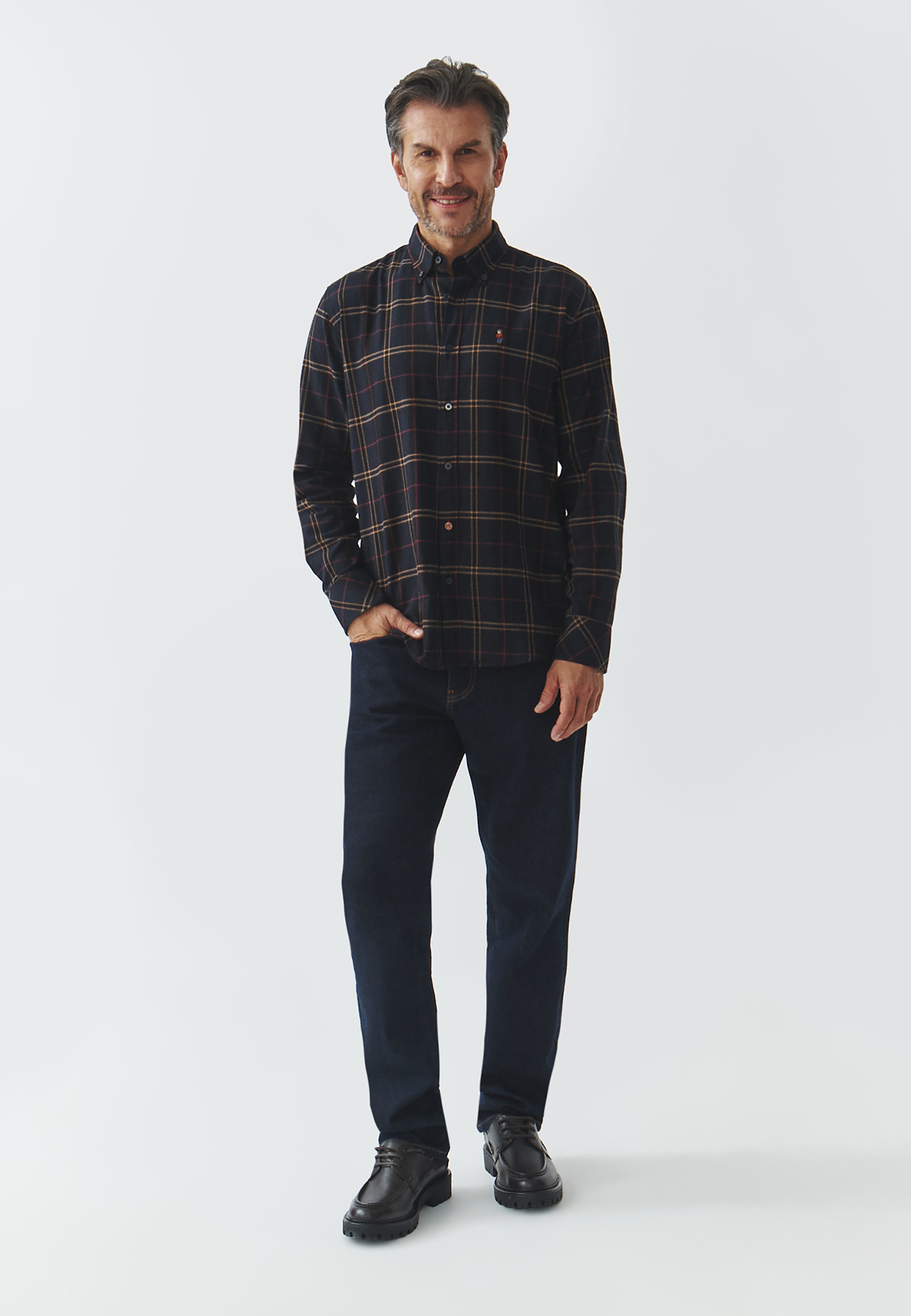 BAWEŁNIANA KOSZULA MĘSKA W KRATĘ — MARCO 2 MULTIKOLOR 2