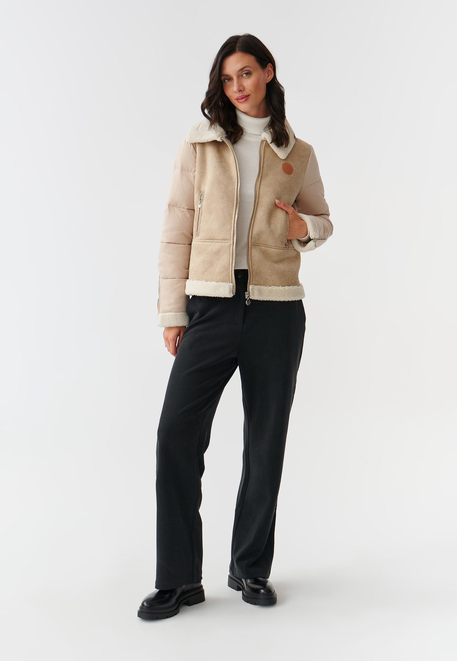 STYLOWA JESIENNO-ZIMOWA KURTKA DAMSKA MARKANIKA BEŻOWY 2