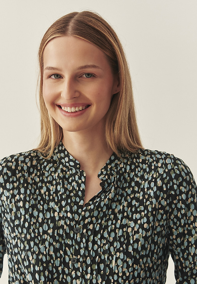 FABRIC SHIRT DRESS WITH STAND-UP COLLAR - LILI FABRIC SHIRT DRESS WITH STAND-UP COLLAR - LILI MULTICOLOR 4