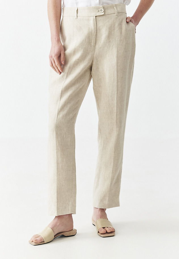 LINEN SUIT TROUSERS WITH STRAIGHT LEG - IMI LINEN SUIT TROUSERS WITH STRAIGHT LEG - IMI BEŻOWY 3