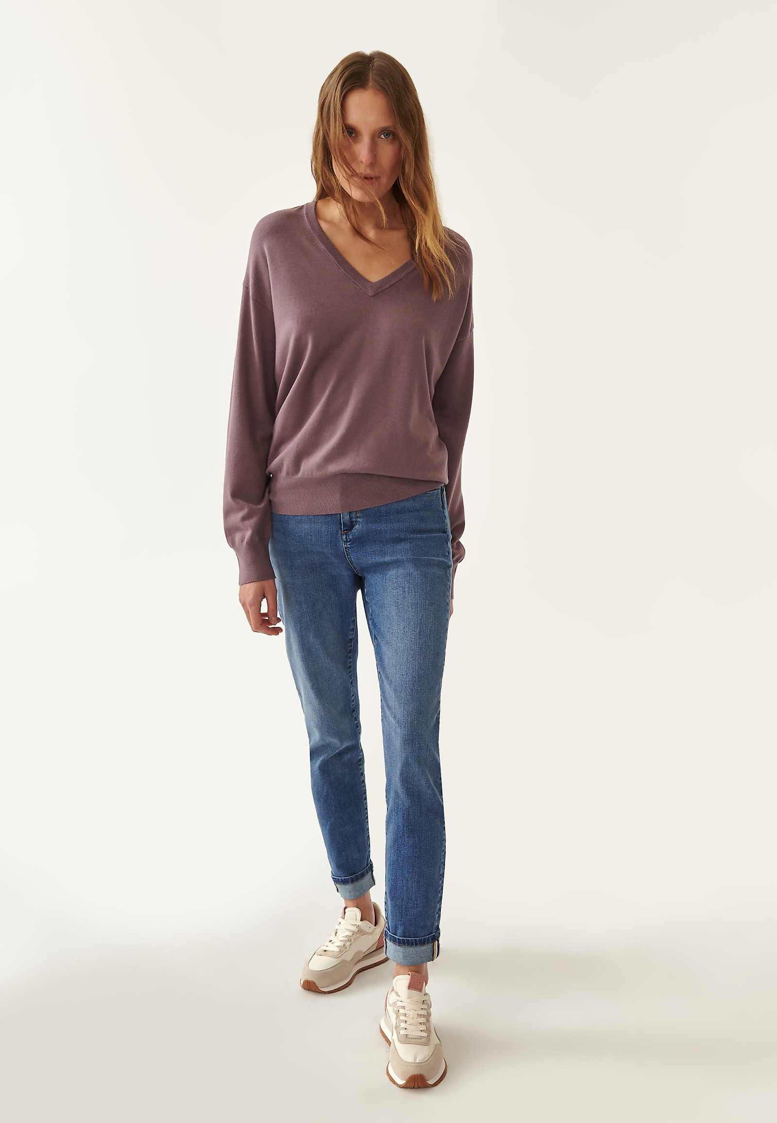 KLASYCZNY SWETER DAMSKI JOLO KLASYCZNY SWETER DAMSKI JOLO FIOLETOWY 85244