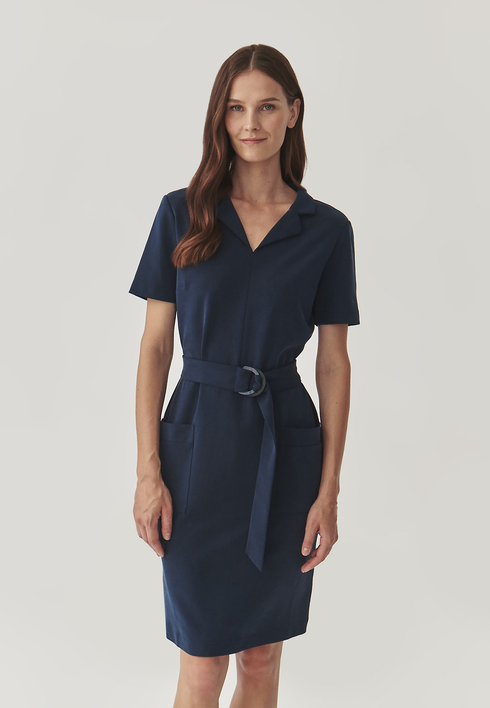 LADIES’ DRESS WITH ADDITIONAL BELT - WENDY LADIES’ DRESS WITH ADDITIONAL BELT - WENDY NAVY BLUE 99750
