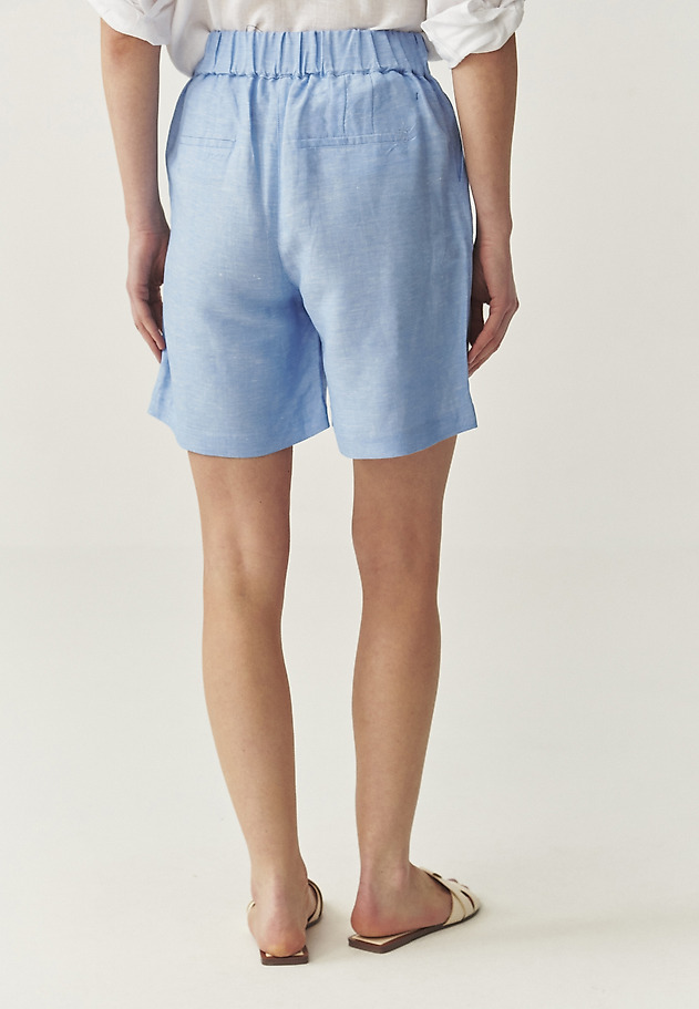 SHORTS WITH LINEN - PADME 1 SHORTS WITH LINEN - PADME 1 NIEBIESKI 4