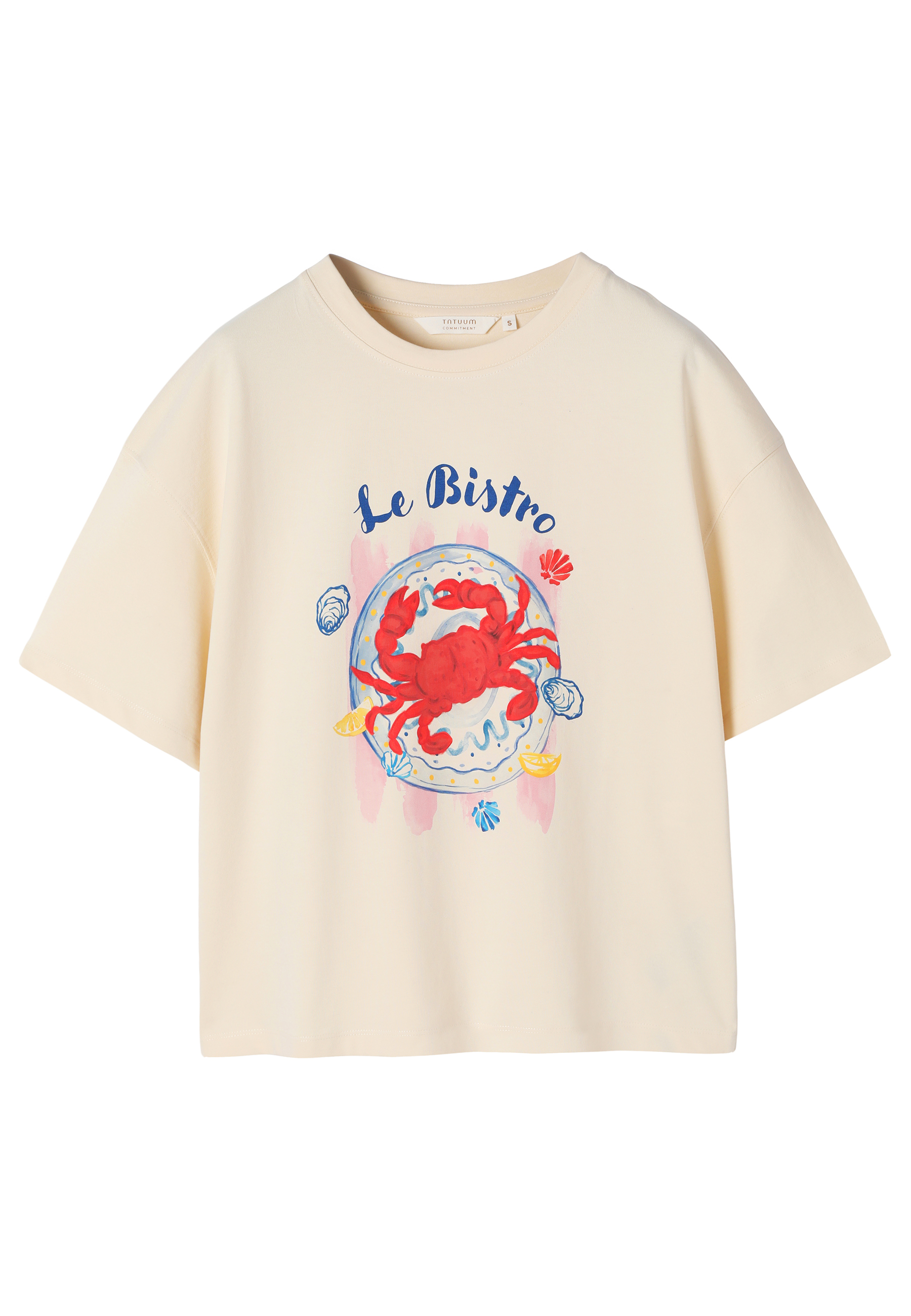 BAWEŁNIANY T-SHIRT Z NADRUKIEM - PLAYA