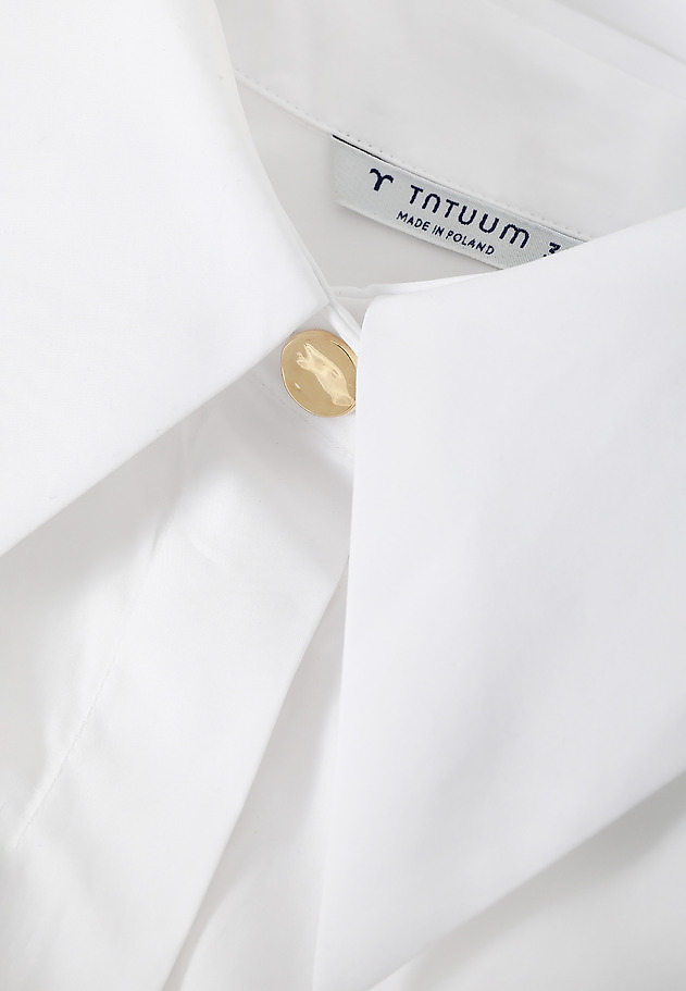 LADIES’ COTTON SHIRT WITH DECORATIVE BUTTONS - ANTARES LADIES’ COTTON SHIRT WITH DECORATIVE BUTTONS - ANTARES BIAŁY 9