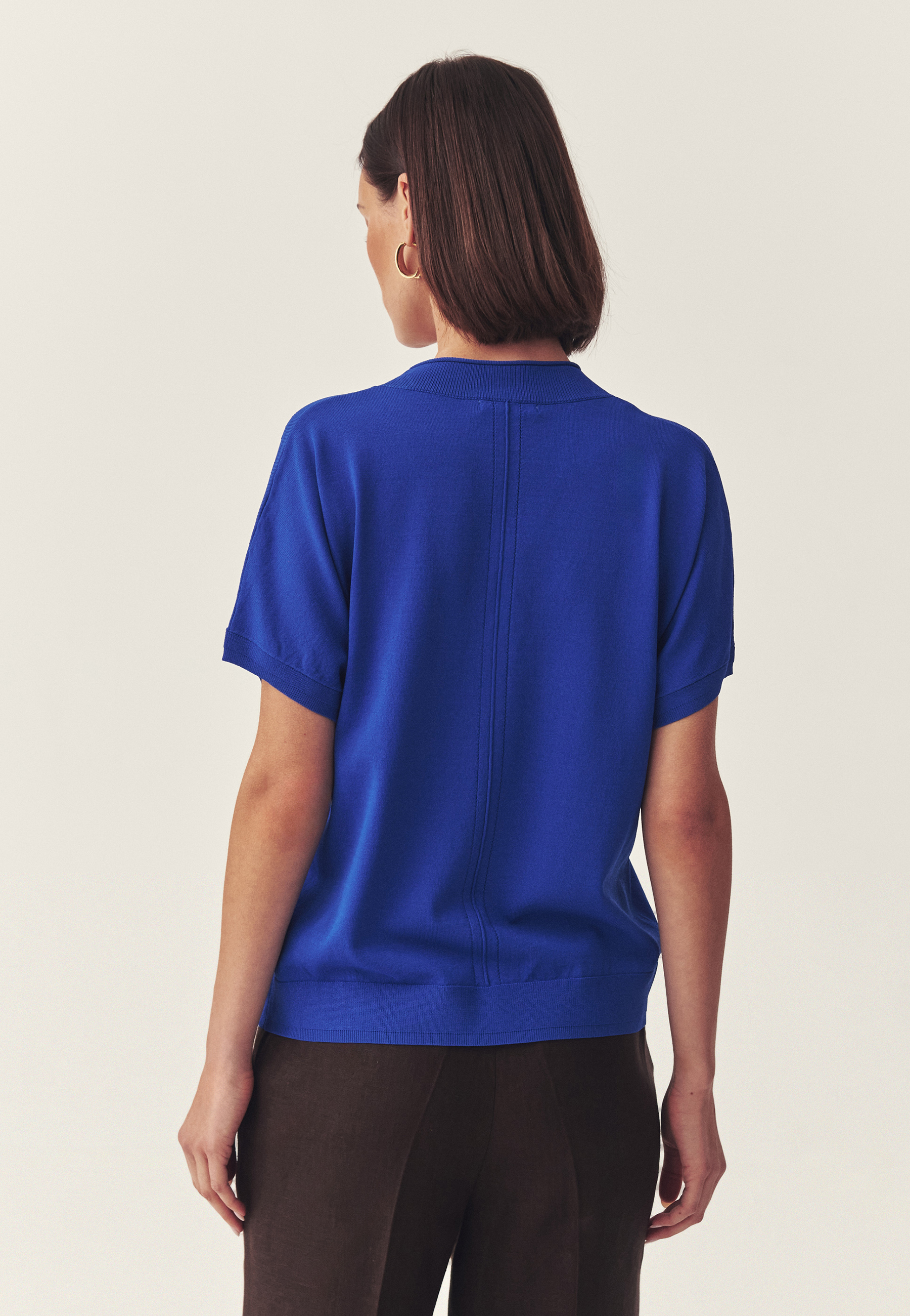 COBALT BLOUSE WITH A LOOSE FIT - INEZA