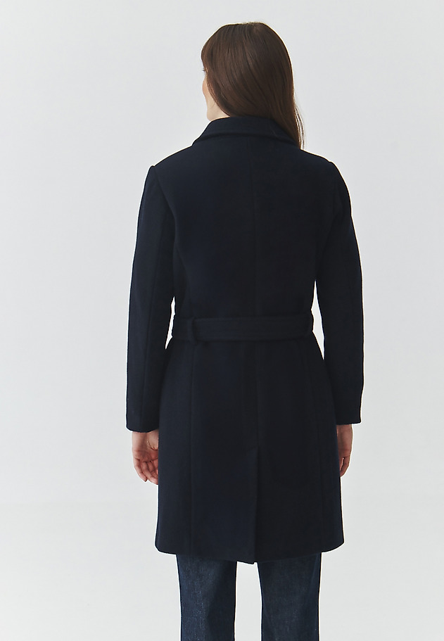 LADIES' FABRIC COAT WITH BELT — NITIKA LADIES' FABRIC COAT WITH BELT — NITIKA GRANATOWY 3