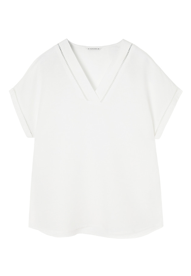 LOOSE BLOUSE WITH LINEN - SIRINA LOOSE BLOUSE WITH LINEN - SIRINA BIAŁY 5